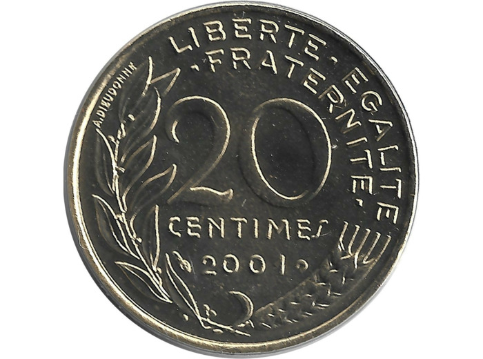 FRANCE 20 CENTIMES LAGRIFFOUL 2001 BU