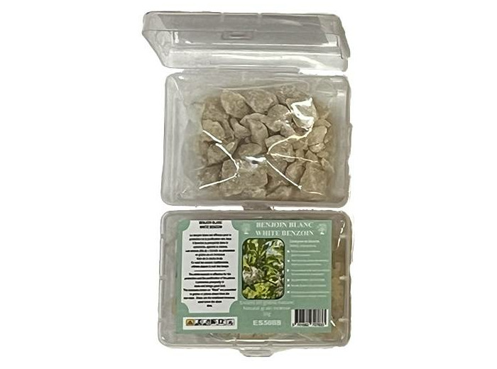Encens en Grains Benjoin Blanc - Boite transparente de 50gr