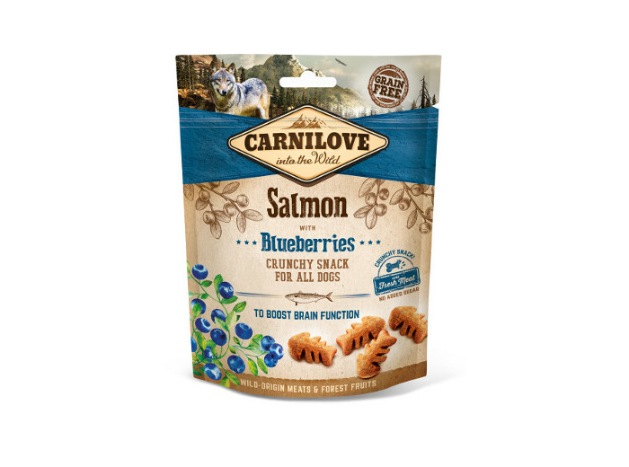 Friandises Crunchy Snack Saumon/Myrtilles (Sans Céréales) -200GR