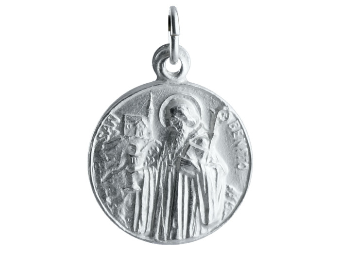 Médaille 17mm en Argent 925 - St Benoît ABBÉ