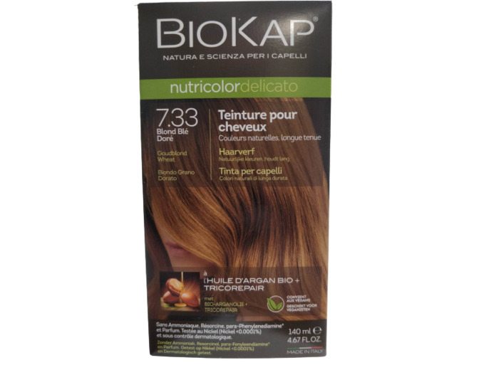 Coloration Nutricolor Delicato 7.33 Blond Blé Doré-140 ml-Biokap