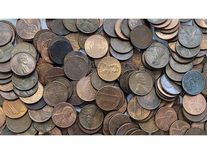 Lot +250 pièces 1 Cent U.S.A. 1950-2000