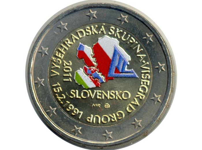 SLOVAQUIE 2011 2 EURO COLORISEE VISEGRAD SUP N2