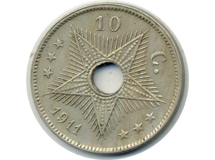 CONGO BELGE 10 CENTS 1911 TTB+ (W18)