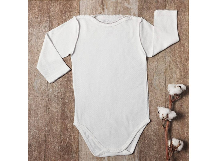 Ensemble Body Bandeau brodé d'une feuille 12,18,24 mois