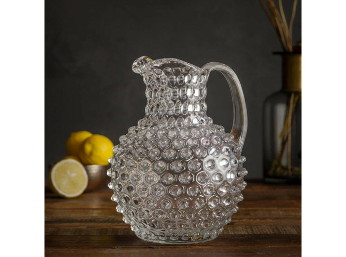 Carafe En Cristal Transparent Pointe De Diamant Élégante 2L 19x23cm