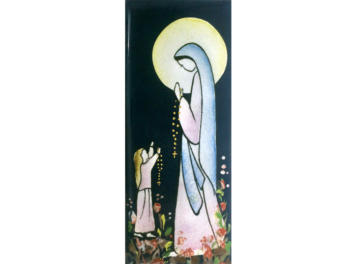 Vierge du chapelet Fille 15,5X6,5cm - EMAUX DU LIBAN