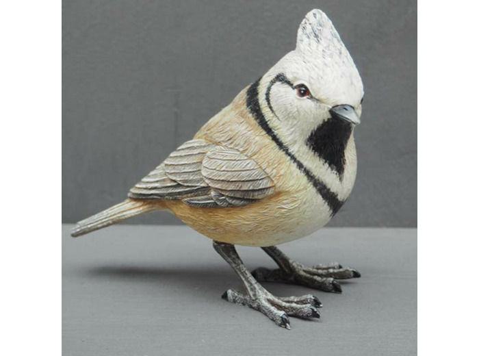 Mésange Huppée en résine 9x5x11cm