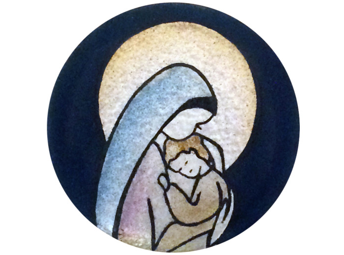 Vierge de teNotre Dame resse D5,1cm - EMAUX DU LIBAN