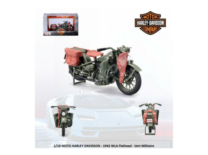 Miniature de collection - Harley Davidson 1942 WLA Flathead - 1/18