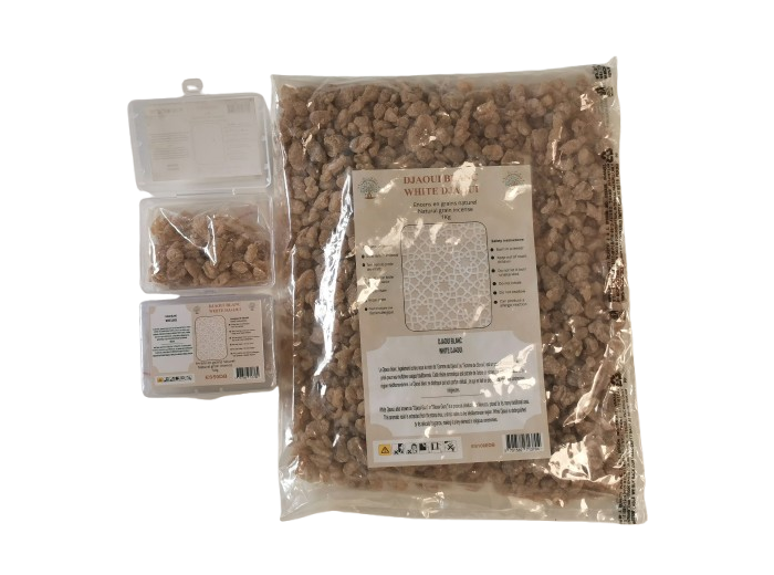 Encens en Grains Djaoui Blanc - Boite transparente de 50gr