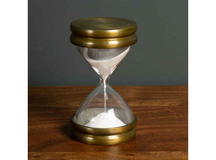Sablier patine laiton 7x7x12cm