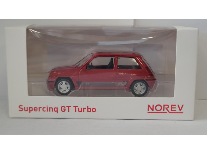 RENAULT SUPER CINQ GT TURBO ROUGE NOREV 1/43 BOITE D'ORIGINE