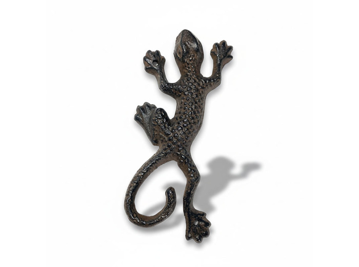 Salamandre déco fonte marron 11x19cm