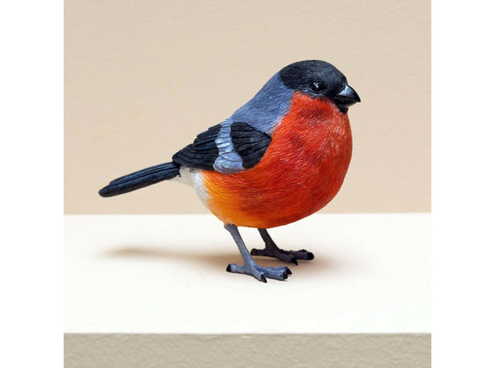 Oiseau pivoine résine 9x5x11cm