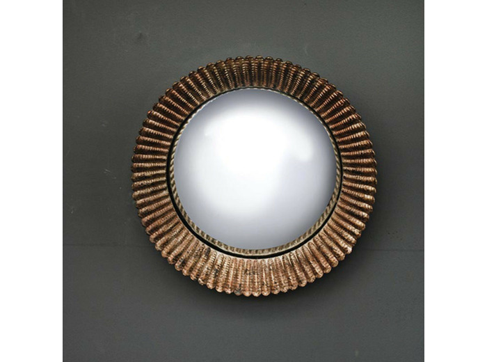 Miroir sorcière convexe résine doré 23cm