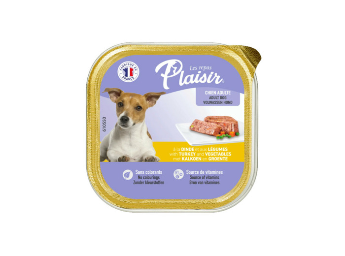 Repas plaisir Chien, Pâtée à la DINDE et aux Légumes - 300g