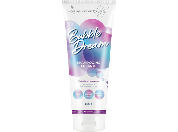 Les Secrets De Loly – Bubble Dream – Shampooing Doux Enfant – Dès 3 Ans – Cheveux Bouclés, Frisés, Crépus – 96% Ingrédients Naturels – 250ml