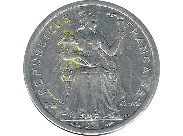POLYNESIE FRANÇAISE 1 FRANC 1991 TTB+