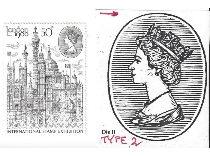 Grande Bretagne Yvert 931a LONDON 1980 "Type II" 50 penny NEUF** Gomme D'Origine