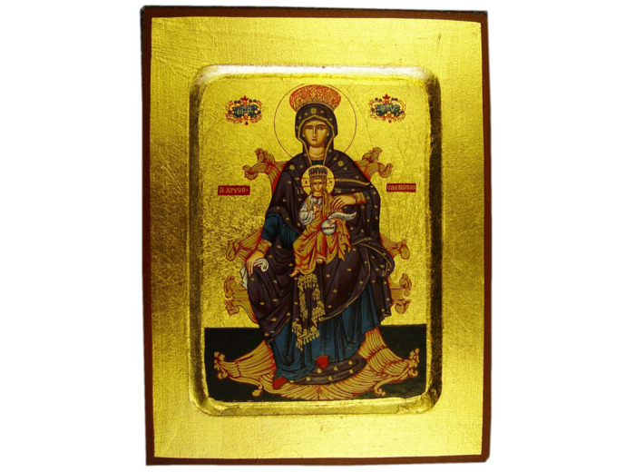 Icône dorée incurvée 18*23cm - VIERGE INTRONISEE