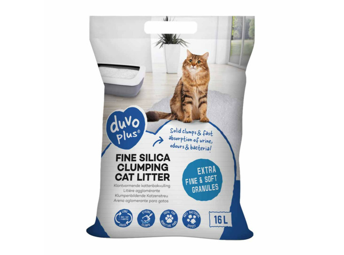 Premium Silica fine litière agglomérante Blanc - 16L