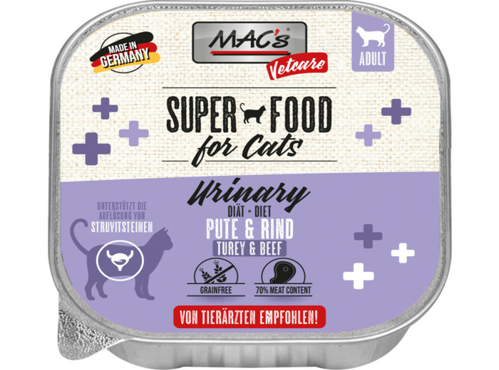MAC'S Vetcare Urinary Diet Dinde & Bœuf pour chat - 100g