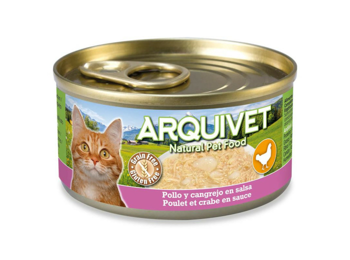 ARQUIVET Poulet en sauce au bâtonnet de crabe pour chat - 80 g