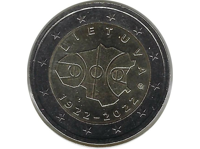 LITUANIE 2022 2 EURO COMMEMORATIVE 100 ANS BASKET-BALL SUP