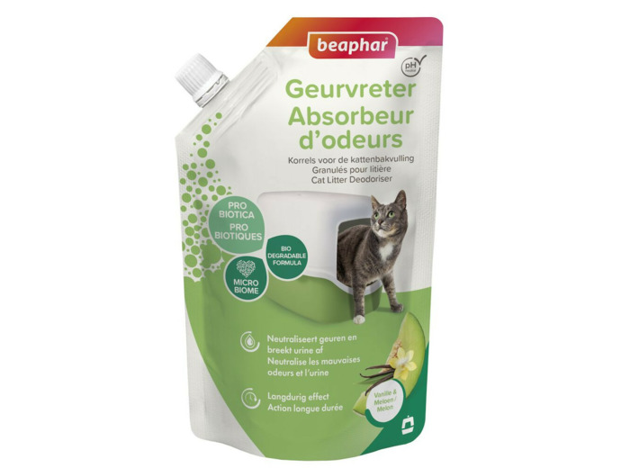 Granulés absorbeurs d'odeurs litière chat 400g - 2 parfums