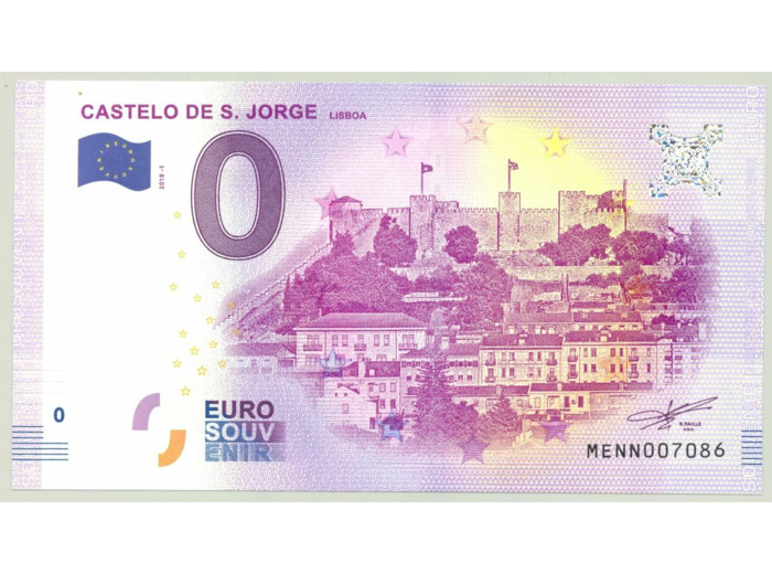 PORTUGAL 2018-1 CASTELO DE S JORGE LISBOA 0 EURO BILLET SOUVENIR TOURISTIQUE
