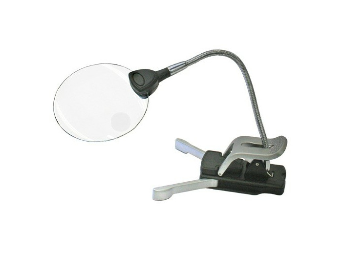 LOUPE DE TRAVAIL A LED SUR PIED SANS MONTURE AVEC ÉCLAIRAGE de 2.5 à 5X