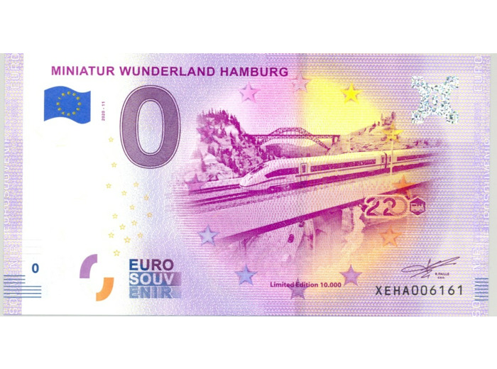 ALLEMAGNE 2020-11 MINIATUR WUNDERLAND HAMBURG BILLET SOUVENIR 0 EURO