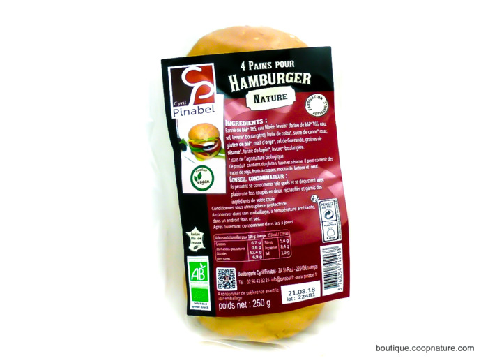 Pains Natures pour Hamburger Bio 250g