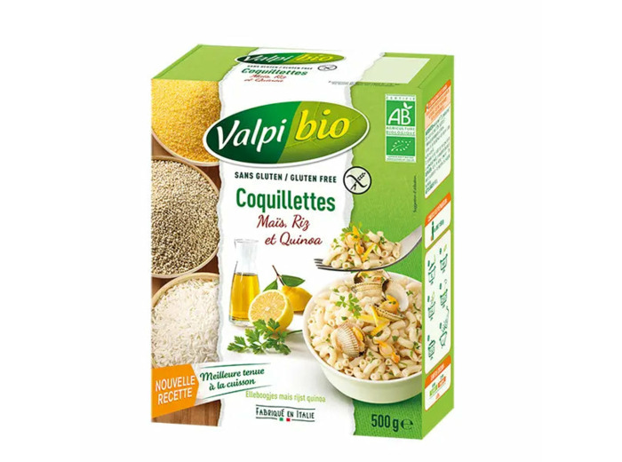 Coquillettes sans gluten-Maïs Riz et Quinoa-500g-ValpiBio