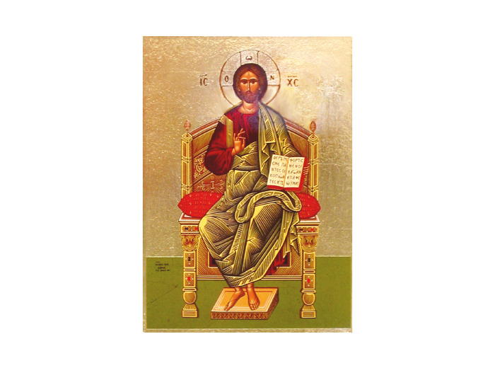 Icône plate 10,5*13,5cm- CHRIST INTRONISE