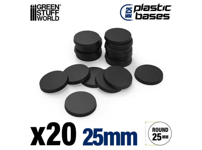 Socles plastiques ronds 25mm noir
