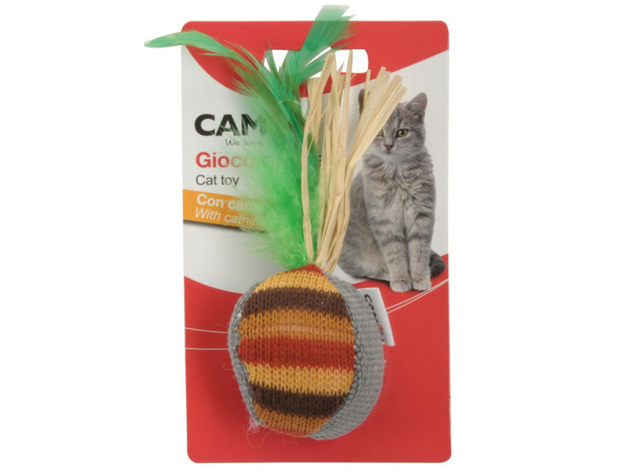 Jouet chat, Balle avec plumes - Ø5.5cm