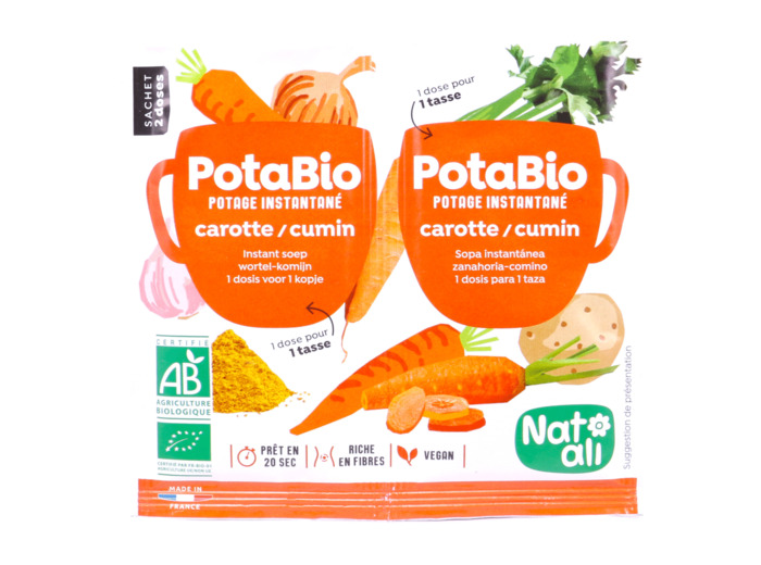 Potabio Potage Instantané Carotte Cumin Bio 2x8.5g