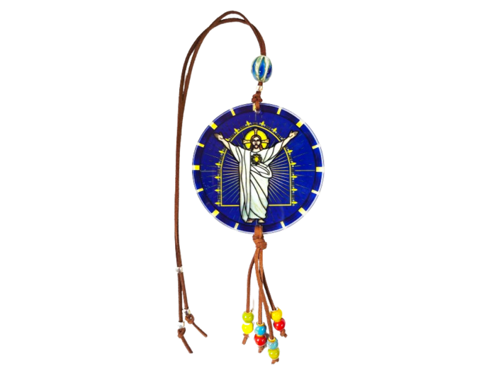 Pendentif pour voiture Acrylique D88mm - SACRE COEUR DE JESUS