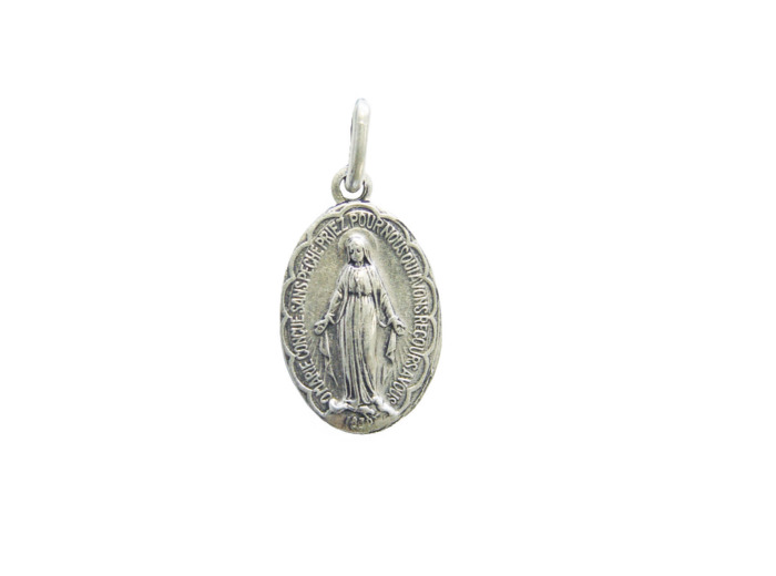 Médaille 19mm en Métal Argenté festonnée - MIRACULEUSE