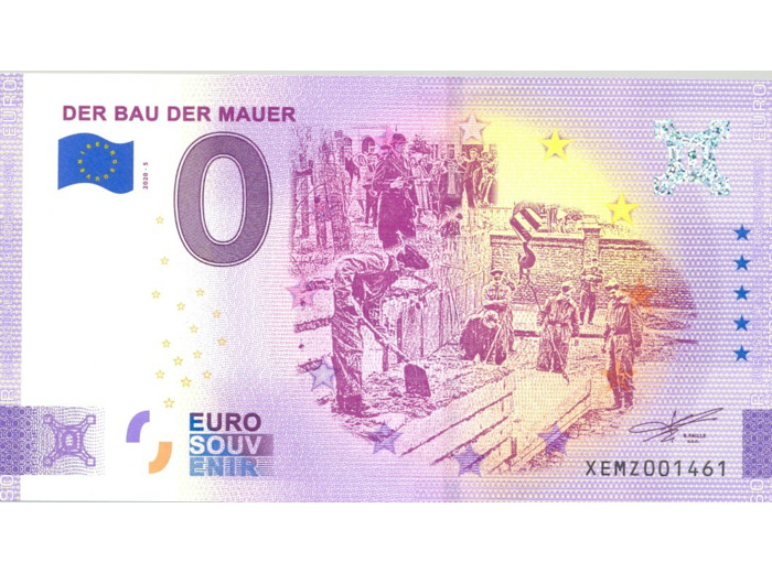 ALLEMAGNE 2020-5 DER BAU DER MAUER BILLET SOUVENIR 0 EURO TOURISTIQUE  NEUF