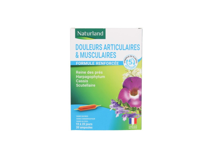 Douleurs articulaires Harpagophytum Cassis Reine des prés Scutellaire ampoules 20x10ml