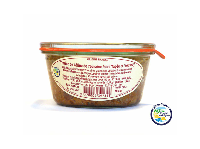 Terrine Géline de Touraine Poire Tapée et Vouvray 200 g