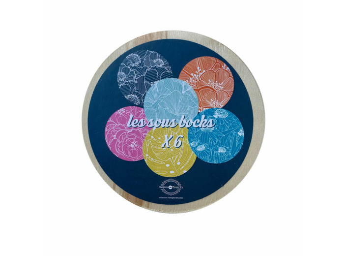 Lot de six sous-bocks collection florale et végétale