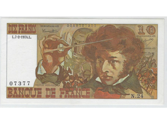 FRANCE 10 FRANCS BERLIOZ 7-2-1974 N.24 SPL