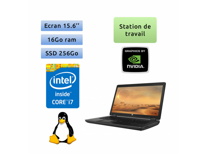 HP Zbook 15 G2 - Linux - i7 16Go 256Go SSD - 15.6 - Webcam - K1100M - Station de Travail Mobile PC