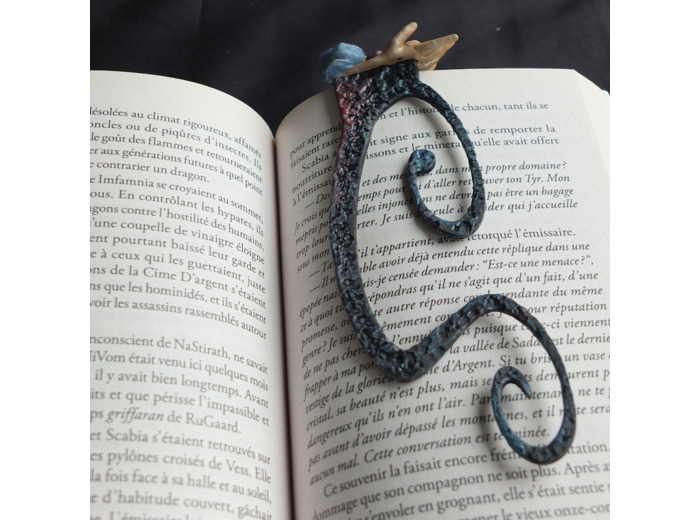 Marque Pages 3D "Rosée du matin" Rose bleue