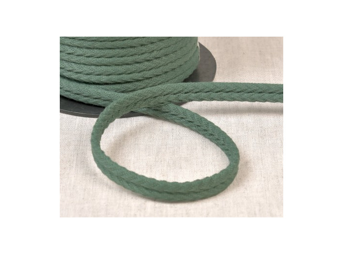 Double passepoil chevron 550 vert bouteille C67 10mm 100% coton le mètre