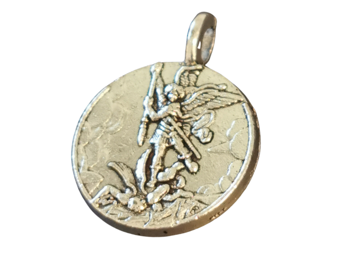 Médaille 18mm en Métal Argenté - ST MICHEL (Bélière soudée)